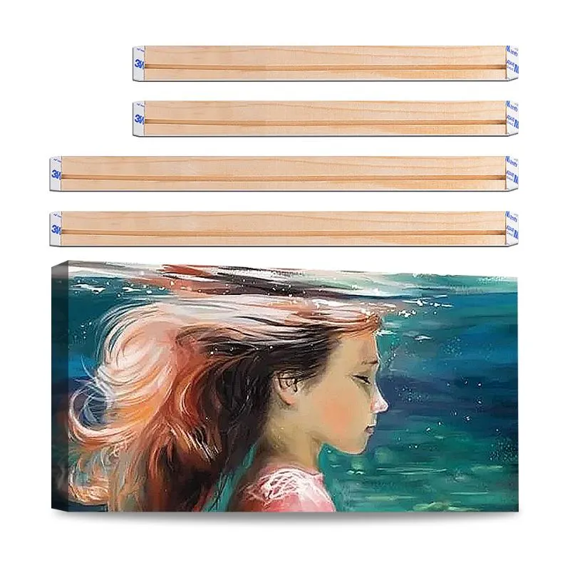 Frames DIY Solid Natural Wood Bar Wall Canvas Frame Cadre Stretching Large Size Picture Poster Po Kit For Oil Painting258O