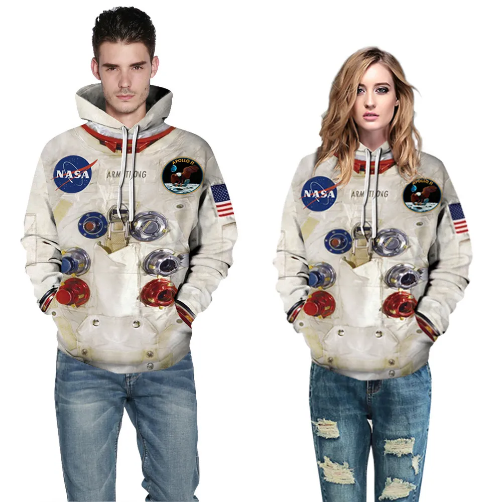 Aile Eşleşen Kıyafetler 3D Armstrong Uzay Süit Çocuk Baba Mom Hoodies Sweatshirt Tişörtleri Sıradan Astronot Uzay Takımları Y2007136336949