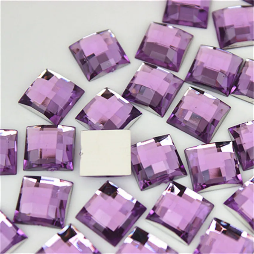 MICUI 100st 12mm Crystal Mix Color Acrylic Rhinestones Flatback Square ädelstenar Strass Stone för klädklänning Craft ZZ6092474
