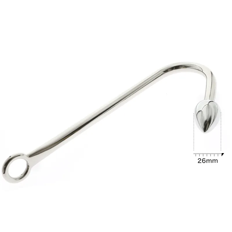 New Replaceable Stainless steel anal hook with beads hole metal butt plug anus fart putty slave Prostate Massager BDSM toys3678780