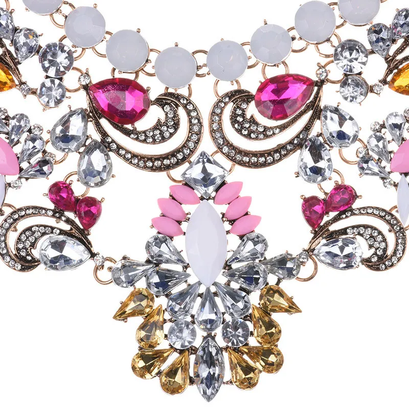 Бижутерия для женщин Модное ожерелье с ювелирными изделиями Drag Queen с блестящими изгибами и серебряной цепочкой234M