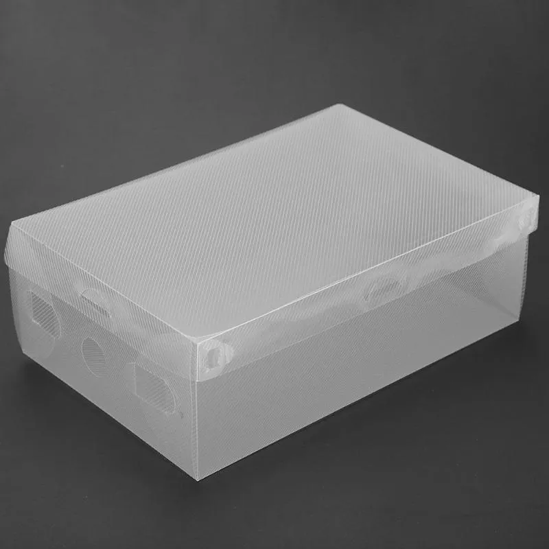 Caja de cajón engrosada RANO Caja apilable de plástico Organizador de zapatos Almacenamiento transparente Caja de zapatos de plástico plegable apilable LJ200812