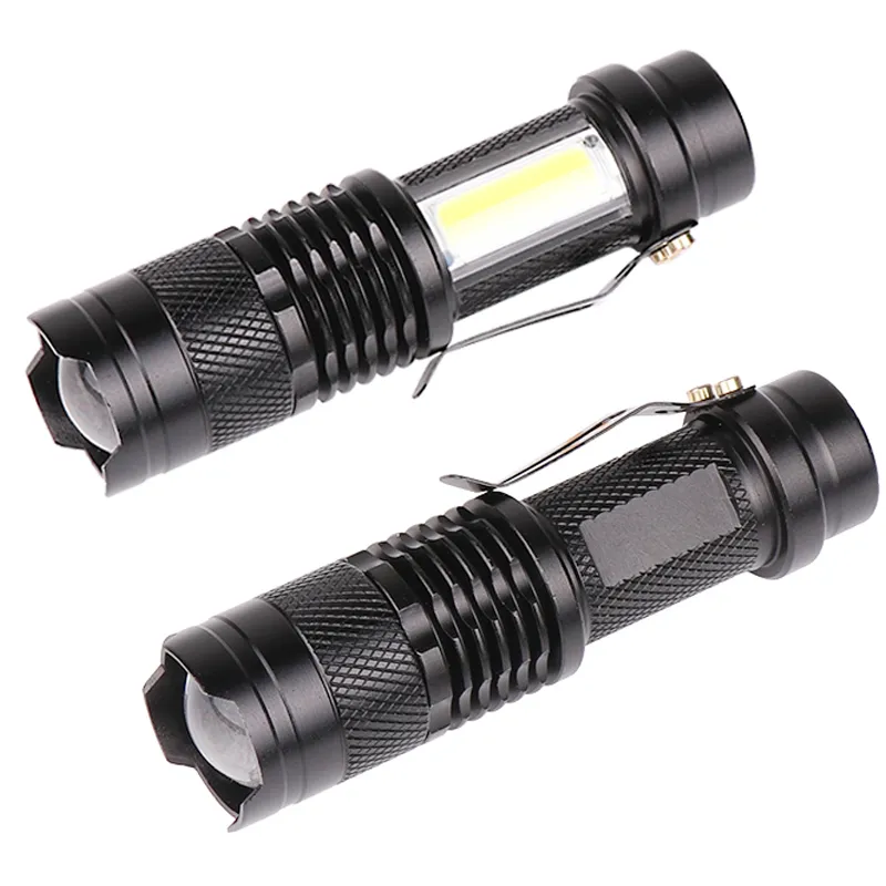 Neuestes Design XP-G Q5 Eingebauter Akku USB-Ladetaschenlampe COB LED Zoombare wasserdichte taktische Taschenlampe Lampe LED-Lampen Litwod
