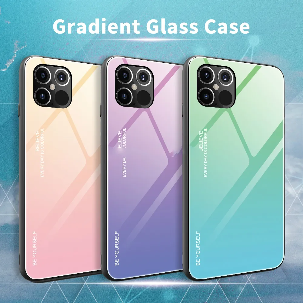 iPhone 13の強化ガラスケース12 11 Pro Max XS XS Max XR 7 8 6S Plus Fundas Gradient Cove for iPhone 12 Pro Max XR 12Promax 11 1504976