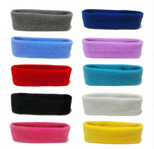 FT22 Cotton Men Women Sport Sweat Sweatband Headband Yoga Gym Stretch Hair Head Band Adjustable Bboy Caps Outdoor Sun6311724