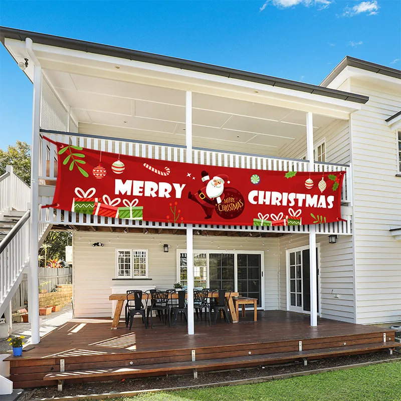 Buon Natale Banner Streamer Halloween Laureata Happy Birthday Banner de Navidad Natale Segno Casa Casa Casa Decor Party Puntelli Banner di Natale Banner