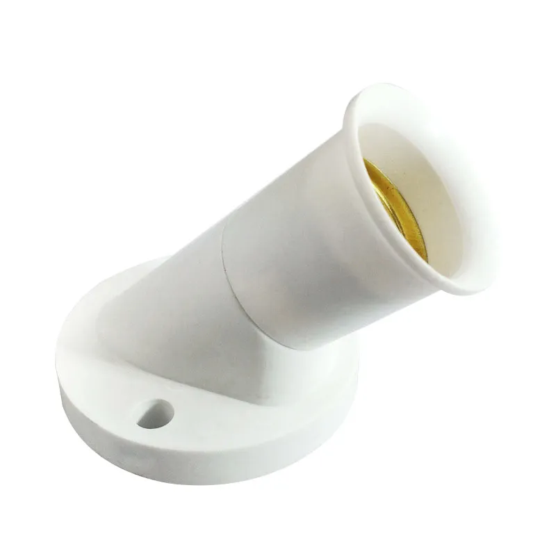 E27 socket socket 45 degree tilt screw bulb base wall socket adapter converter garden lamp holder AC 250V 6A