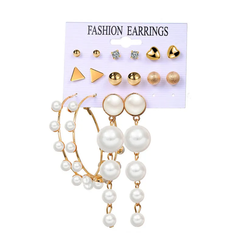 es/ensemble femmes bohème balancent cercle perle boucles d'oreilles créatif rétro Simple goujon boucles d'oreilles bijoux de mode