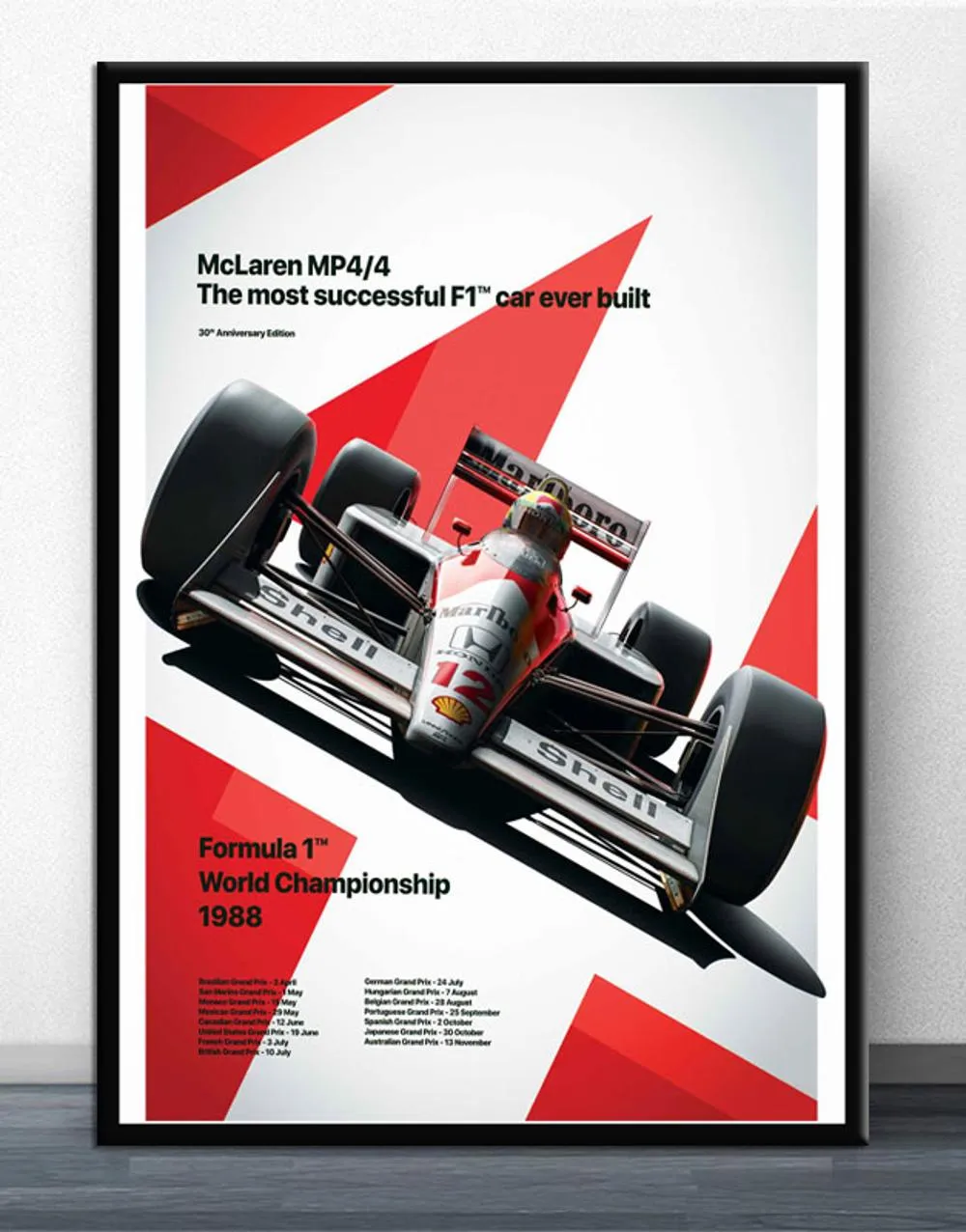 Sıcak McLaren World Ayrton Senna F1 Formül Yarışı Araba Poster Duvar Sanat Tuval Resim Resim Modern Ev Odası Dekor3925949