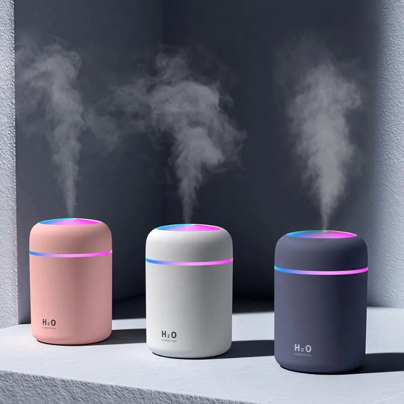 Mini Portable Humidifier Ultrasonic Air Humidifier Soft Colorful Light Essential Oil Diffuser Home Mister Car Purifier Cool Mist Maker