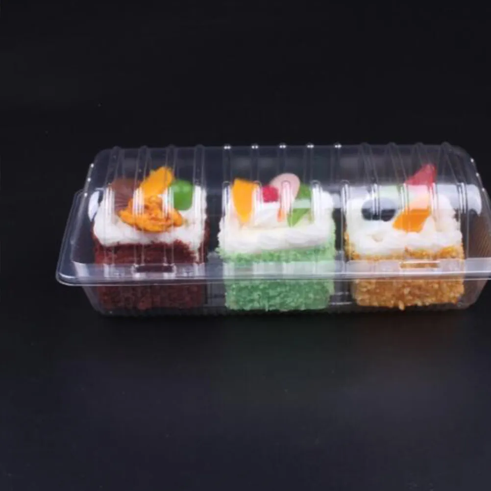 30 Stuks Doorzichtige Plastic Beker Taart Dozen En Verpakkingen Transparante Wegwerp Sushi Take Out Box Rechthoek Fruit Brood Verpakking Bakery254U