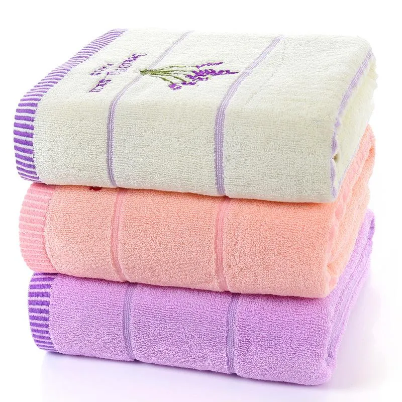 Serviette 70x140cm hommes et femmes adultes coton nature brod￩ serviettes de plage serviettes ￩paissies