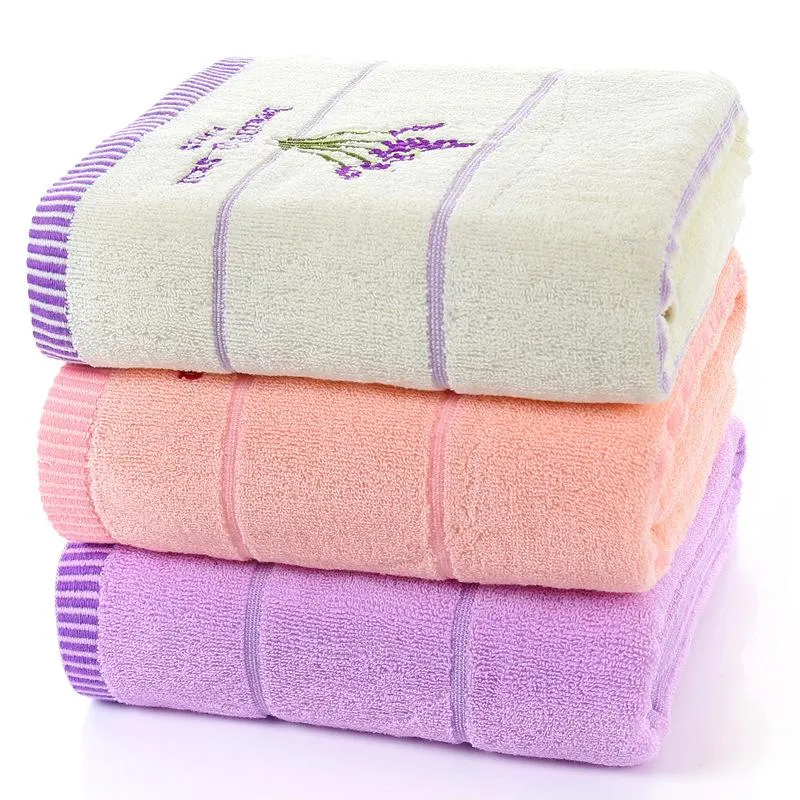 Towel 70x140CM Adult Men and Women Plain Cotton Embroidered Towels Beach Towels Bath Thickened