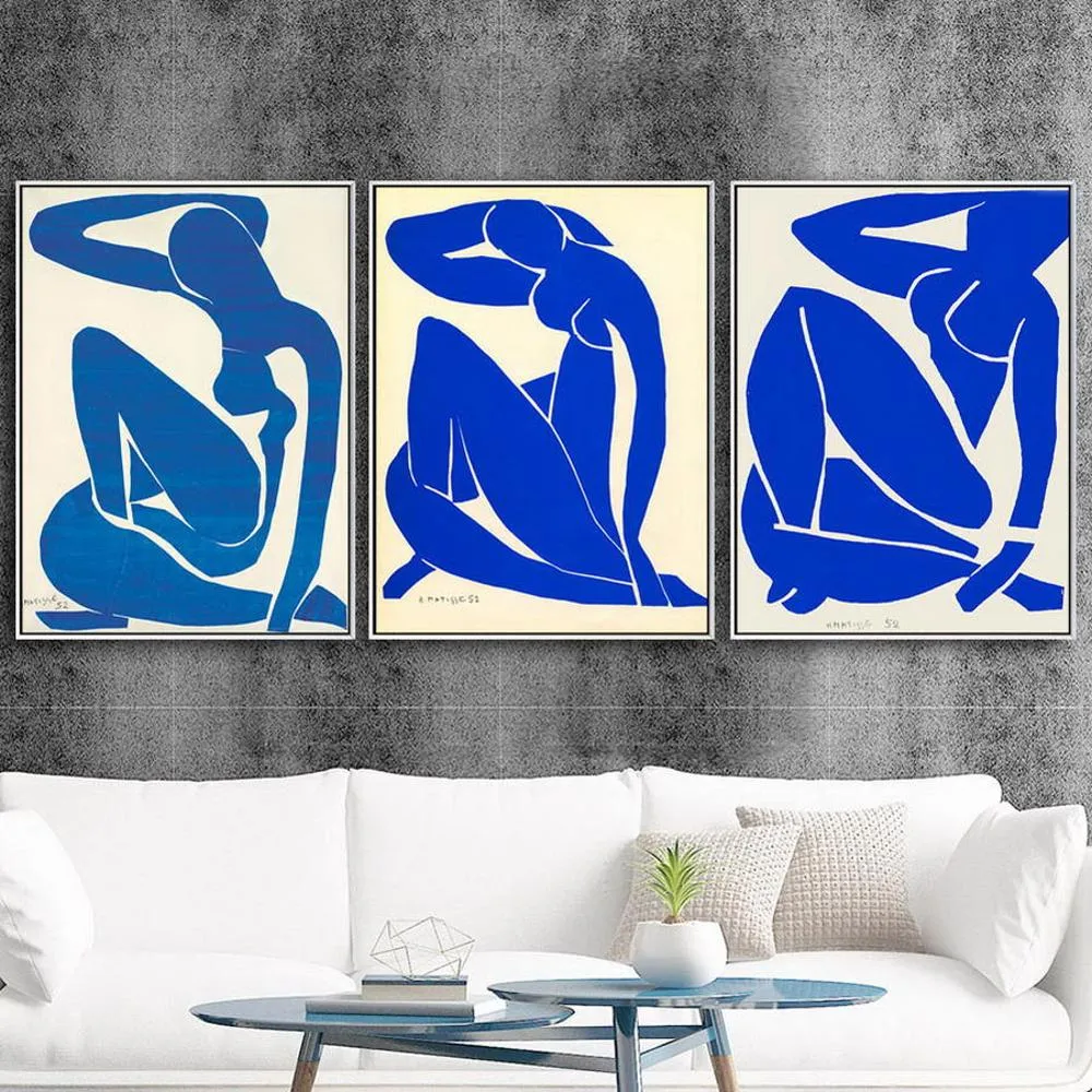 Dekoracja domu wydruku Płótno Art Wall Zdjęcia plakatowe Płótnki obrazy francuskie Henri Matisse Blue Nude5876740