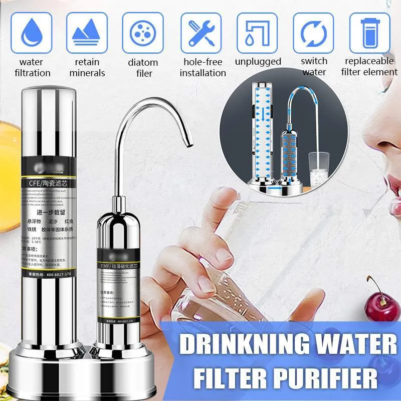 Ultrafiltration Trinkwasser Filter System Home Küche Wasser Reiniger Filter Mit Wasserhahn Leitungswasser Filter Patrone Kits T200812510