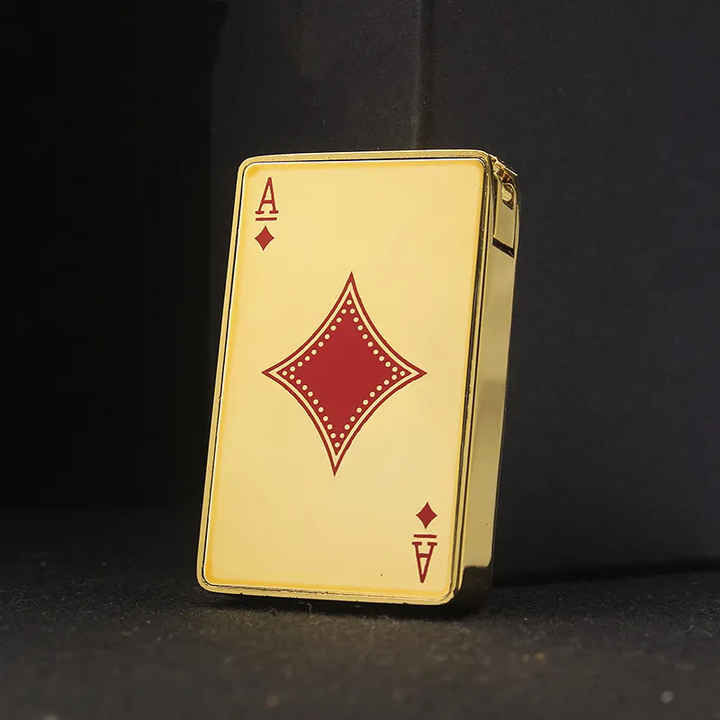 Briquet de Poker en plastique créatif rechargeable, briquet à gaz Butane, allume-cigare plaqué pour man77023525687649