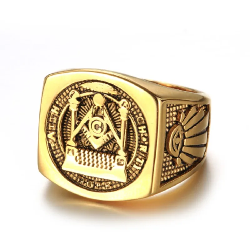 Новая нержавеющая сталь G кольца мужские кольца Винтажные масонские титановые стальные подарки 306R