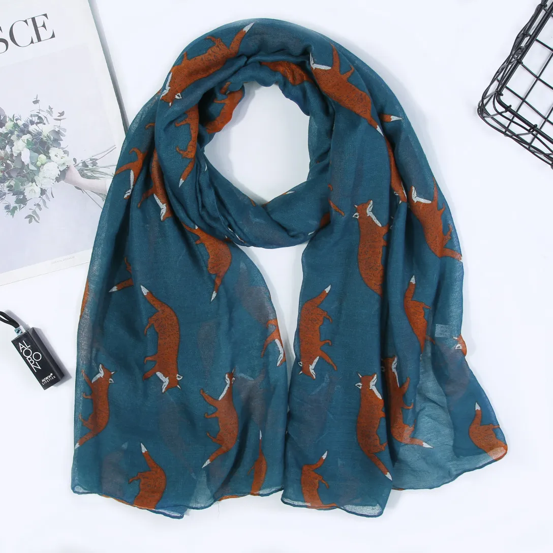 New style scarf direct s fox printing voile scarf animal ladies style scarf LY061297G