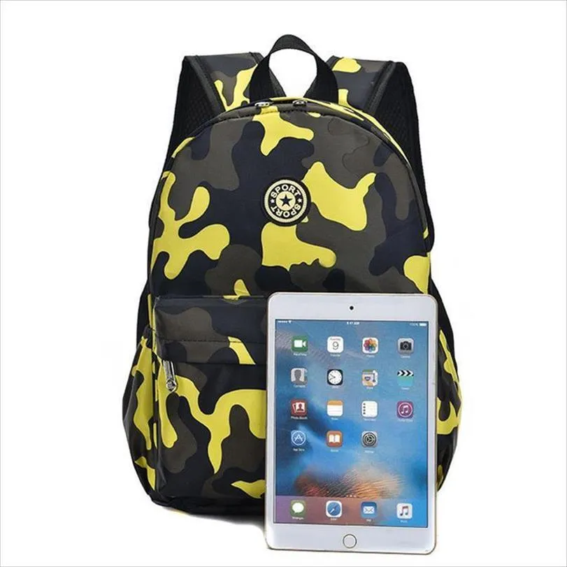 Nouveaux enfants sacs à dos dessin animé camouflage imprimé sacs d'école pour la maternelle filles garçons enfants sacs de voyage sac de pépinière petit big202S
