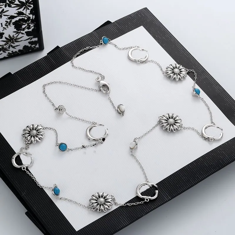 Ny produkt charm lång halsband silverpläterad kedja halsband bokstav emaljhalsband för kvinna smycken leverans8398865