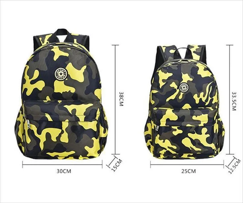 Nouveaux enfants sacs à dos dessin animé camouflage imprimé sacs d'école pour la maternelle filles garçons enfants sacs de voyage sac de pépinière petit big202S