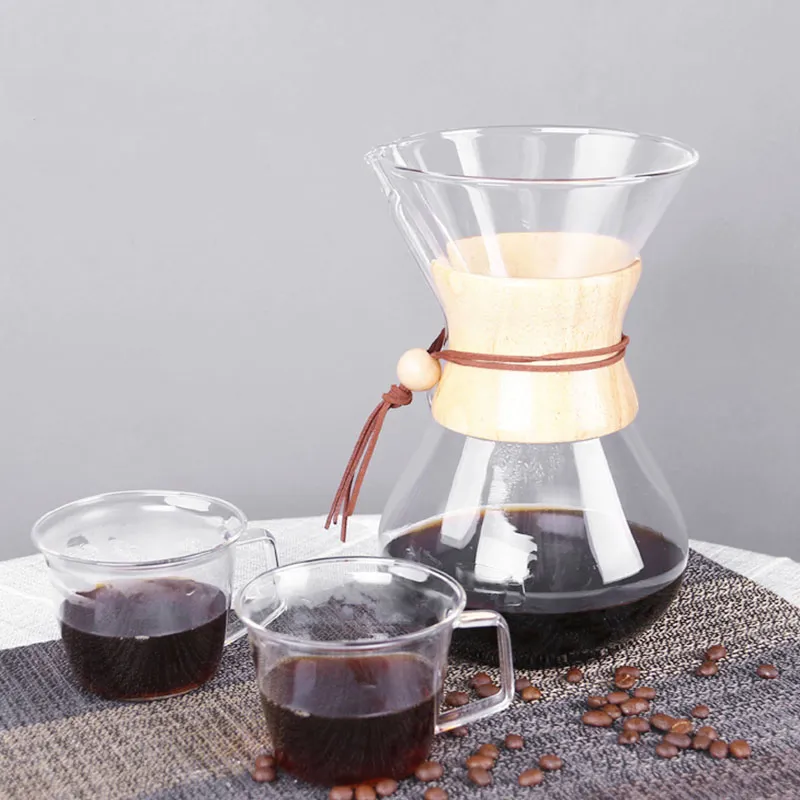 400 ml 600 ml 800 ml Bestand Glas Koffiezetapparaat Koffiepot Espressomachine Met Roestvrijstalen Filterpot Cl200920281Y