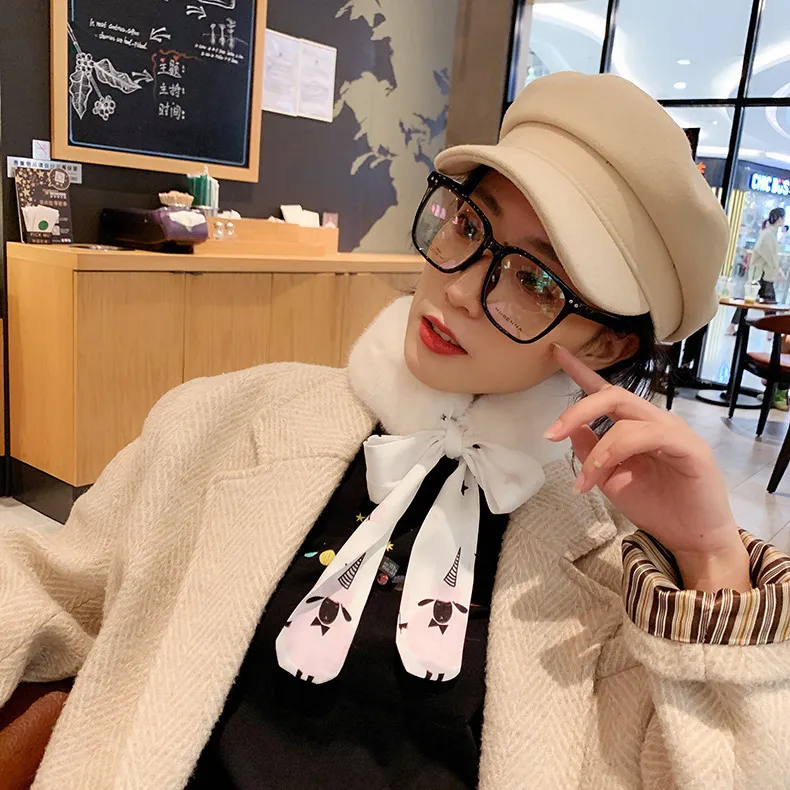 Новый корейский шарф с меховым воротником и лентой East Gate, женский свежий милый студенческий меховой воротник, шарф с искусственным воротником, fashion7156048