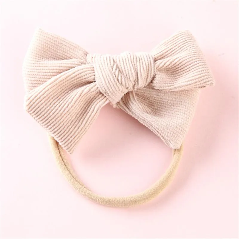 Corduroy Nylon HeadBands for Girls Bows Baby Accessories Elastic Hair Bands Set Solid Headwear Baby Girl Hair Accessories226Z