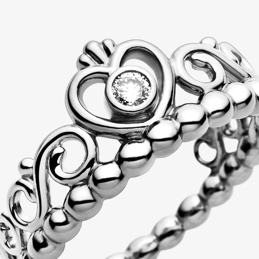 Nowa marka Pierścień Polski Pierścień 925 srebrny księżniczka Tiara Pierścień dla kobiet Pierścionki ślubne Akcesoria biżuterii 294R