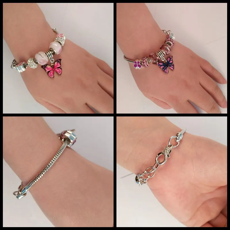 Schmetterlings-Charm-Armband für Frauen, Vintage-Perlen-Armband, Tier-Charm-Armbänder, Armreif, Liebe, Mädchen, Boho-Punk-Schmuck, Weihnachtsgeschenk
