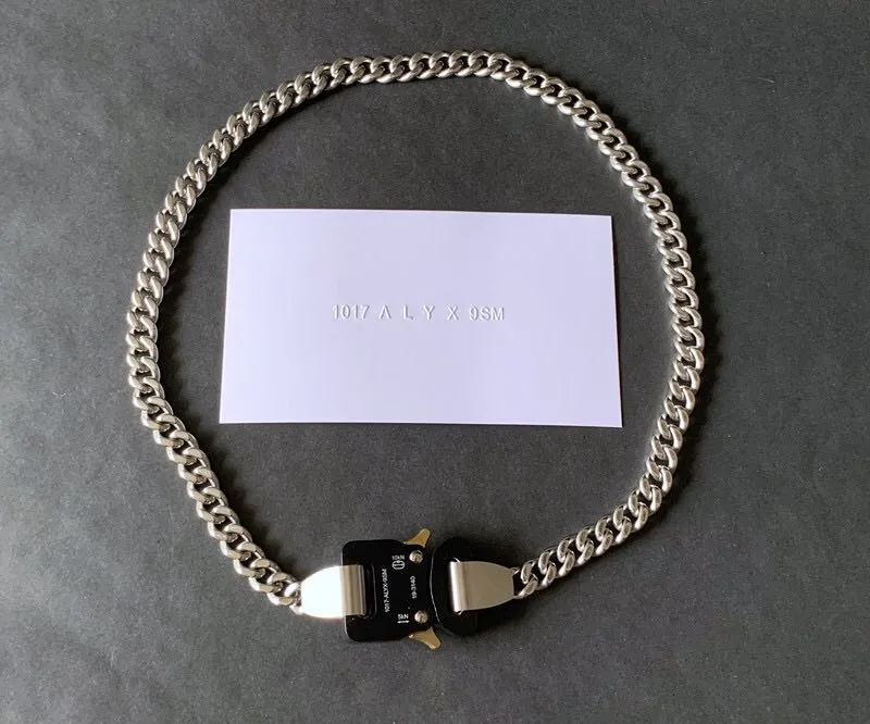 1017 ALYX 9SM chaîne transparente 2020 nouvelle prise unisexe Ultra léger fonctionnel boucle collier clavicule bracelet 246V