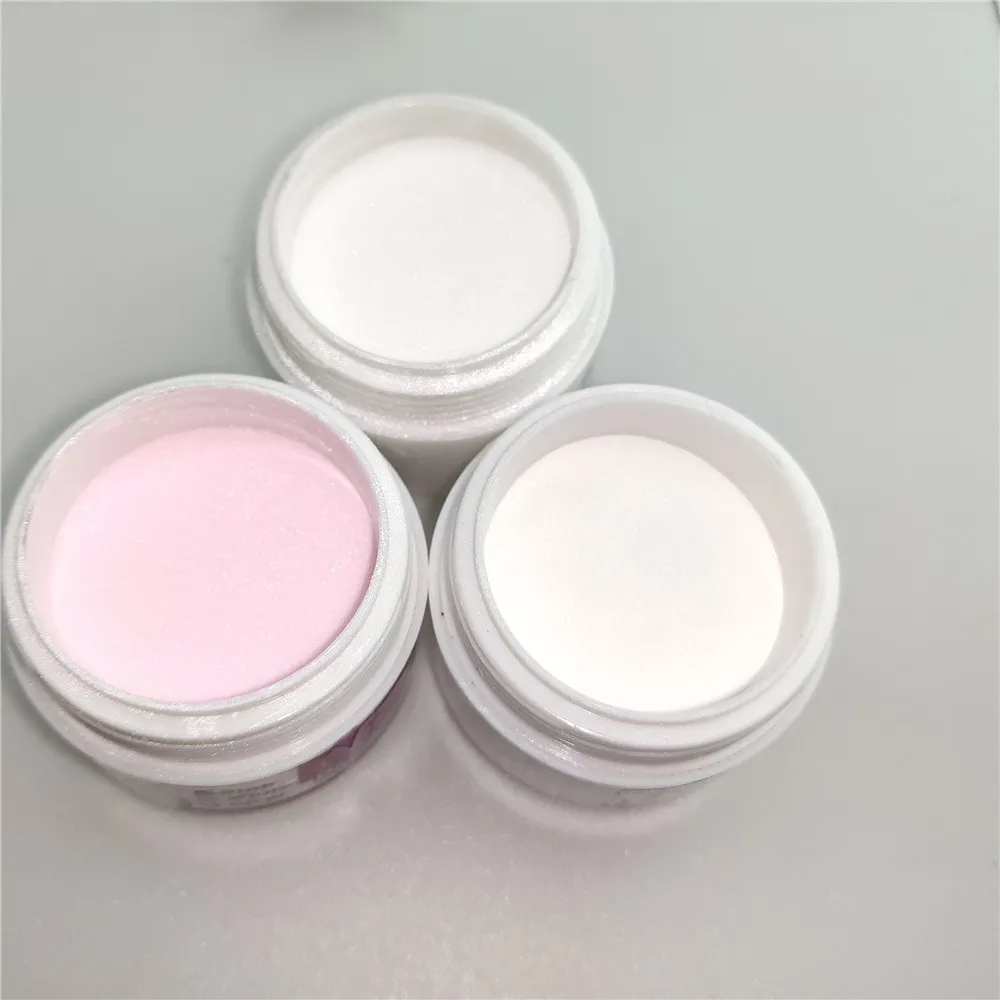 crystal powder white pink clear