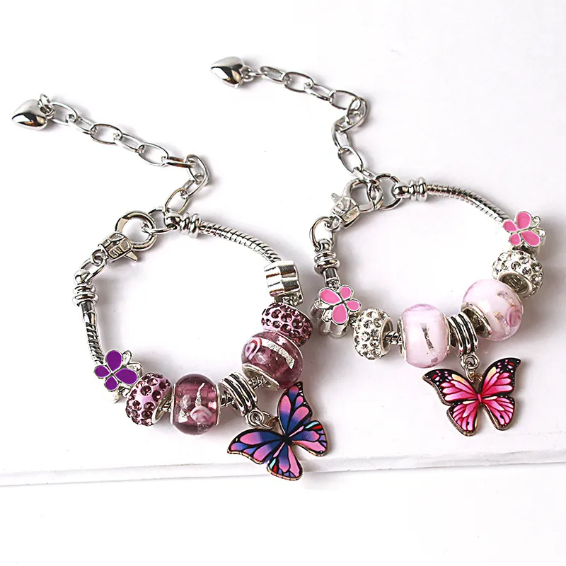 Schmetterlings-Charm-Armband für Frauen, Vintage-Perlen-Armband, Tier-Charm-Armbänder, Armreif, Liebe, Mädchen, Boho-Punk-Schmuck, Weihnachtsgeschenk