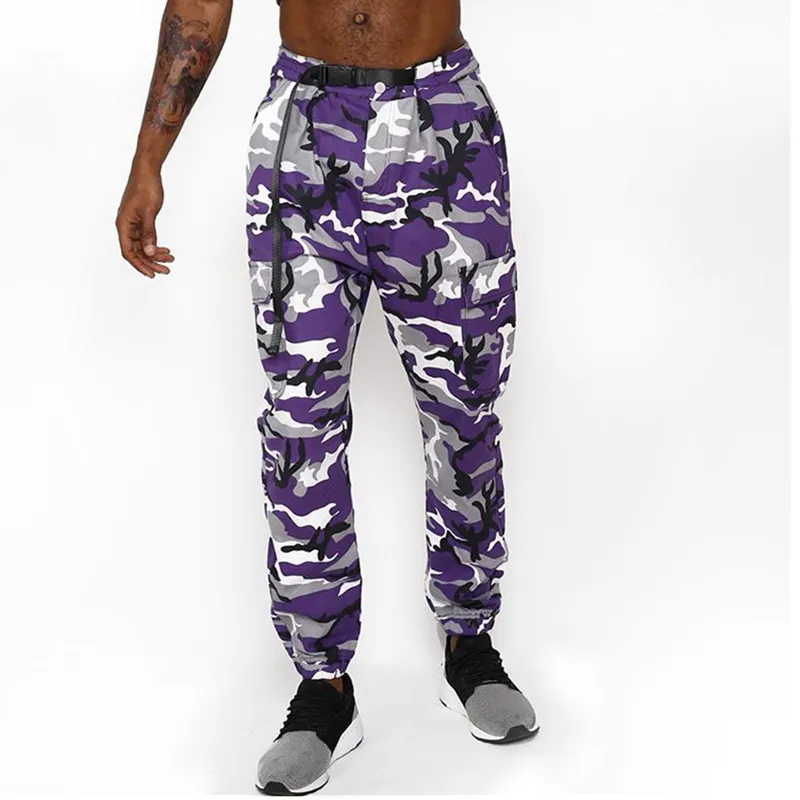 Turuncu Kamuflaj Joggers Pantolon Erkekler Moda Askeri Taktik Sıska Pantolon Spor Pantolonlar Harem Camo Pembe Pantolon Erkekler / Kadınlar için 200925