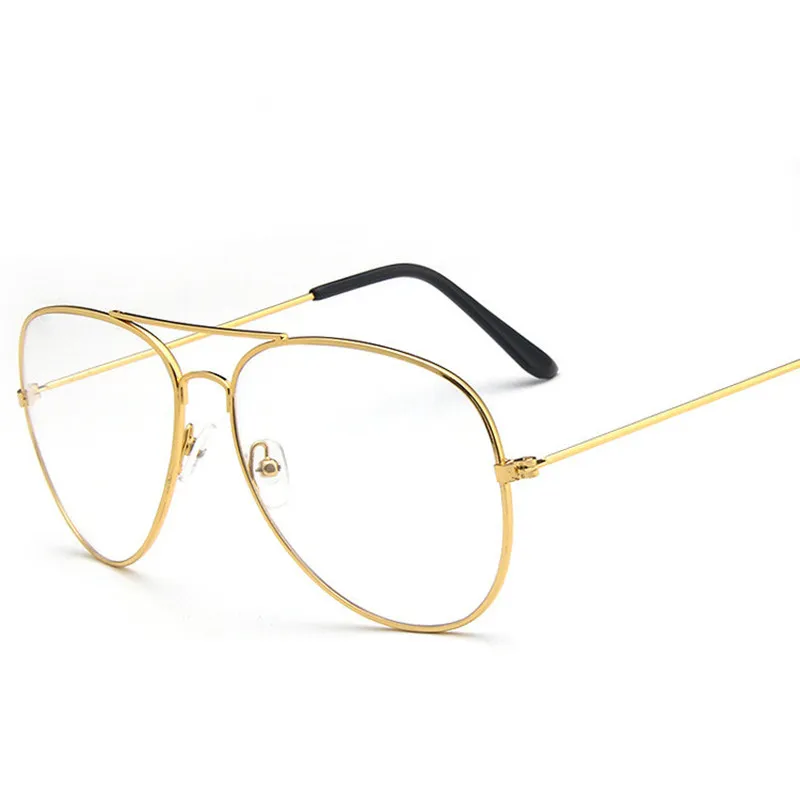 Fashion Sunglasses Frames Clear Glasses Retro Eyeglasses Metal Gold Myopia Eyewear Women Men Spectacle Optical Frame Transparent 2300j