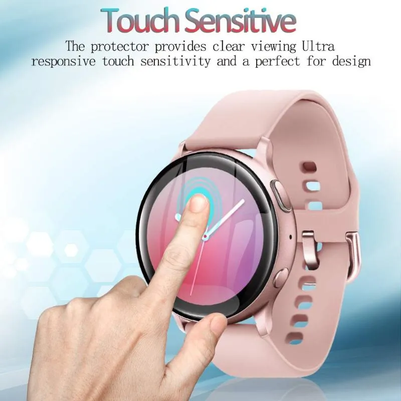 Watch Bands For Galaxy Active 2 44mm 40mm Sport 3D HD Full Screen Protector Film Accessories Glass2294