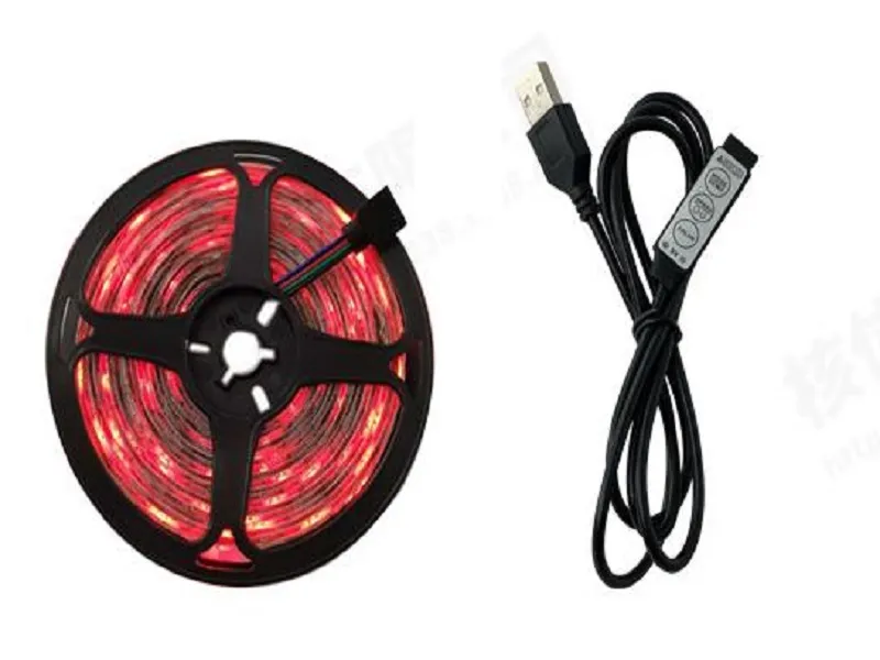 Luce a LED con USB a bassa tensione 5V 2835RGB striscia di luce morbida 60 lampada da corsa lampada da cavallo gocciolante impermeabile TV TV sfondo light269H