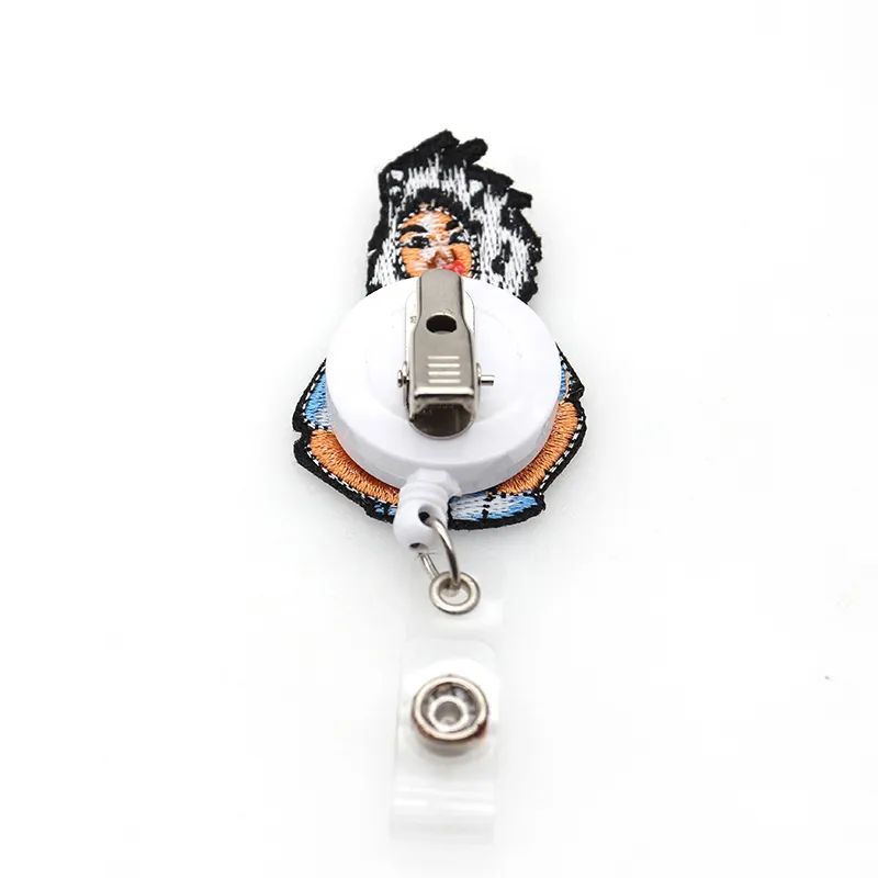 Medical Key Rings Felt Retractable Black Nurse Shape Badge Holder Reel For Gift284M