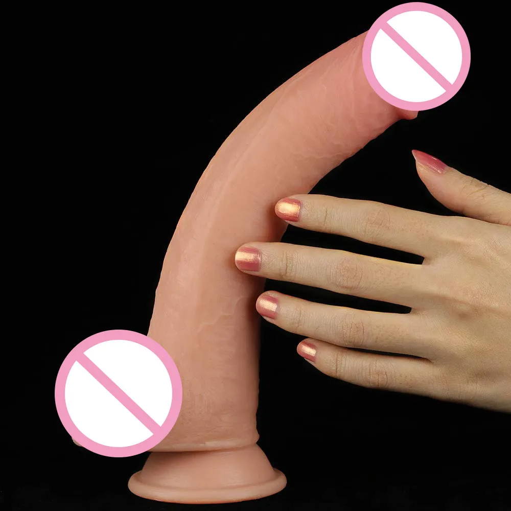 9 polegadas pele deslizante enorme vibrador realista falo pênis de silicone macio com ventosa para mulheres strapon anal vibradores sexshop t200811159657