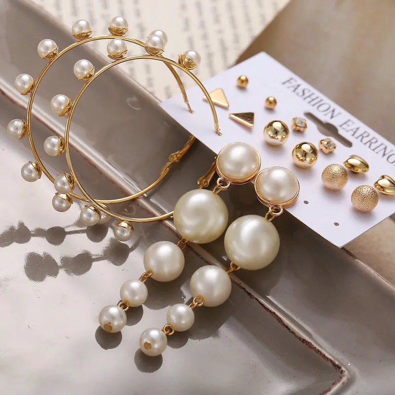 es/ensemble femmes bohème balancent cercle perle boucles d'oreilles créatif rétro Simple goujon boucles d'oreilles bijoux de mode