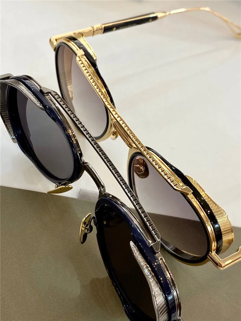 Novos óculos de sol masculino design de metal retro óculos epiluxu piloto japonês artesanal boutique clássico uv 400 óculos qualidade superior 221s