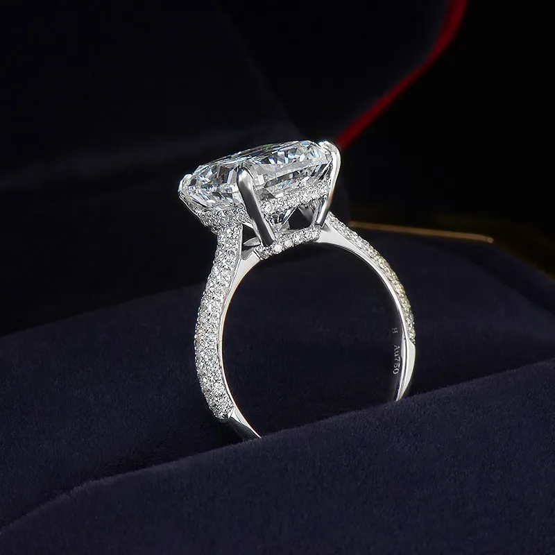 Real S925 plata esterlina 2 quilates Moissanite con anillo de diamante para Mujer Anillos finos Mujer Plata 925 joyería Bizuteria Rings5594889233
