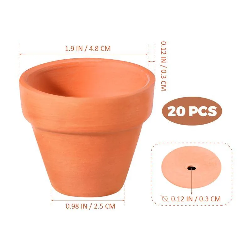 20 pezzi piccolo mini vaso di terracotta argilla ceramica ceramica fioriera cactus vasi da fiori succulente vasi da vivaio ottimo piante artigianato Y20235e