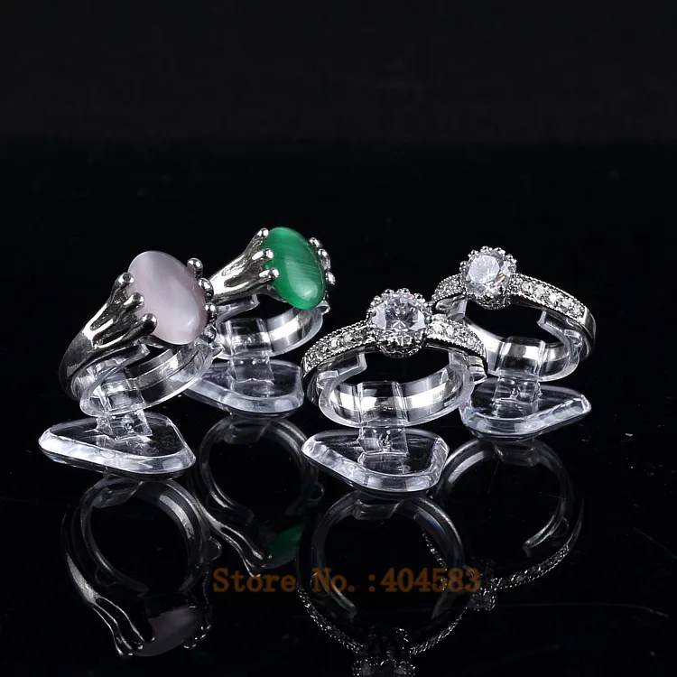 100 pièces vue claire élastique-C cercle en plastique anneau présentoir support support de décoration de table MX200810341a