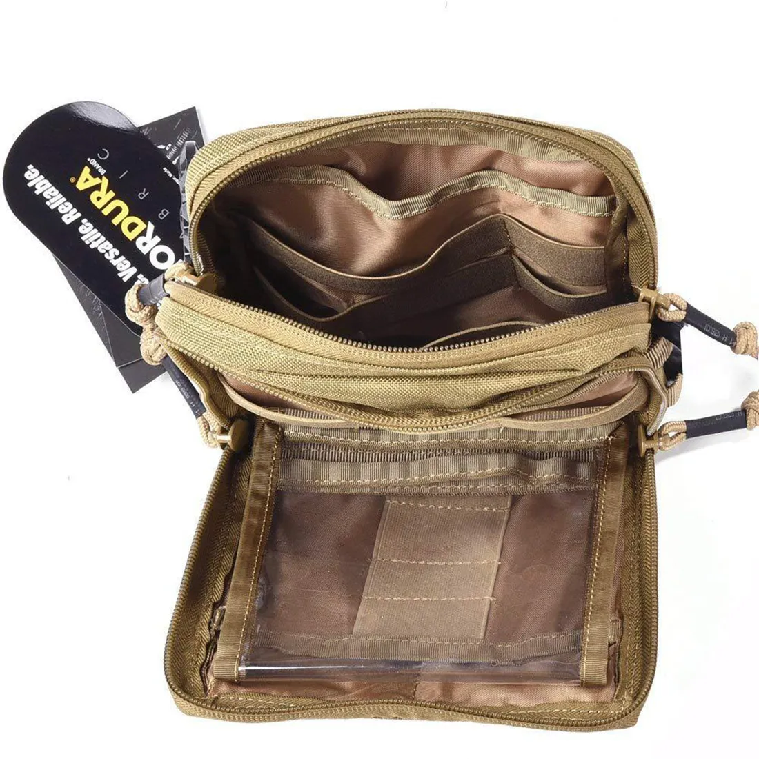 خريطة الأداة المساعدة التكتيكية خريطة الإدارة الأداة EDC أداة Molle Bag منظم لنظام Molle - Tan CX200822201M