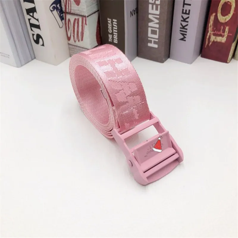 allmatch correct version OFF beit white canvas belt All Black pure pink Red ow2747963