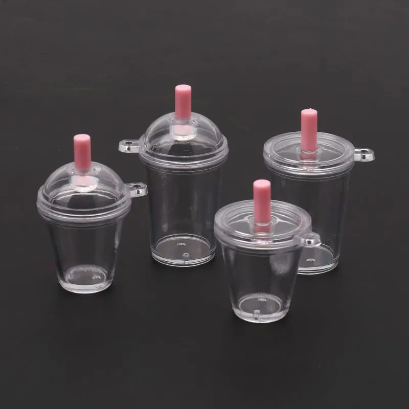 Composants de bijoux 10 pièces Mini tasse Frappuccino tasse à café maison de poupée Miniature Simulation en plastique gâteau crème tasses porte-clés Making2895