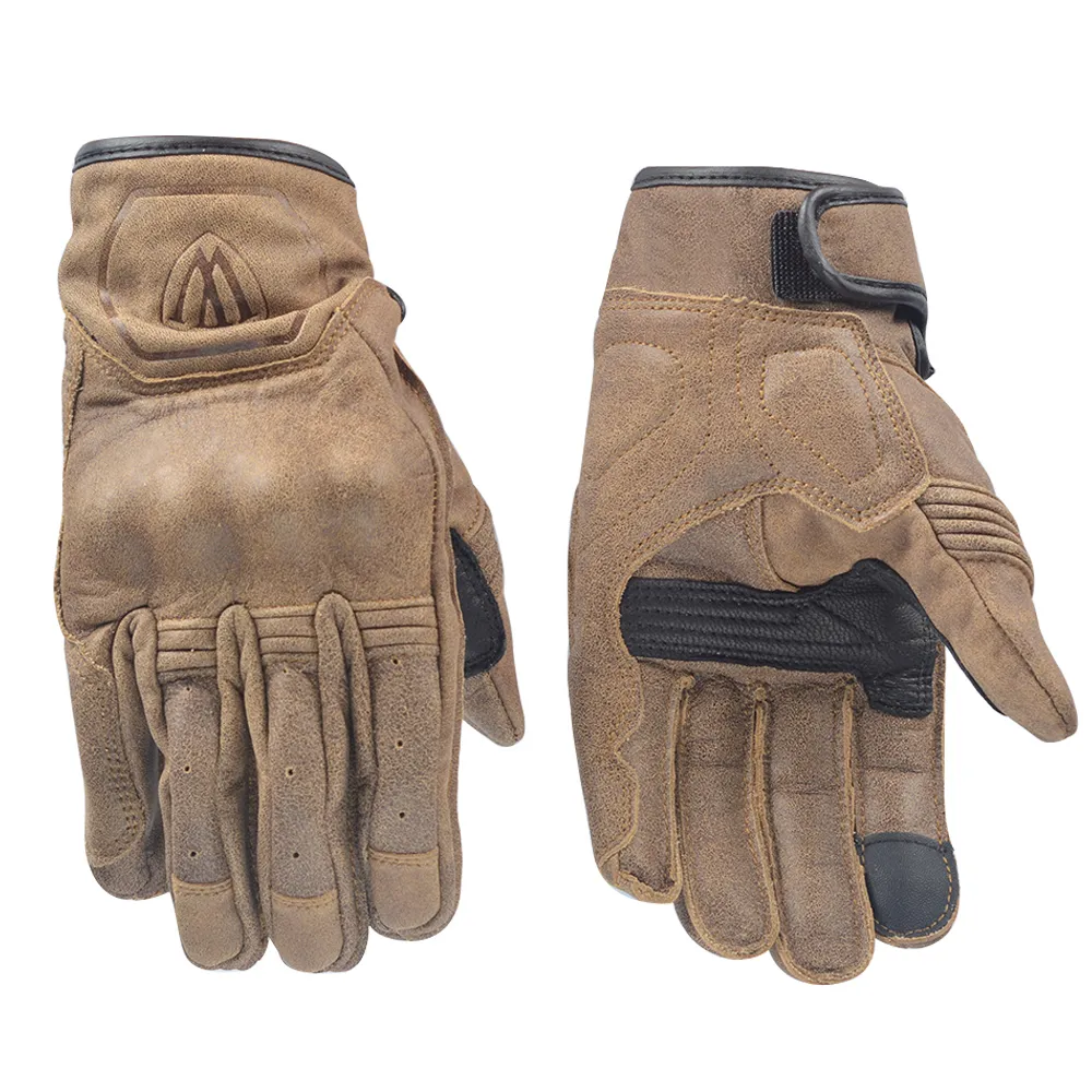 Willbros Dark Brown Vintage Motorcycle Touch Screen Gloves Street Motorbike Bike Touring T2008218E를위한 남성 레트로 가죽 장갑