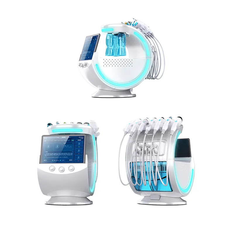 7 en 1 Hydra Facial Machine Hydro Microdermabrasion Épurateur de peau à ultrasons Jet d'oxygène Peeling à l'eau Nettoyage en profondeur Outils de soins de la peau hydrofaciaux