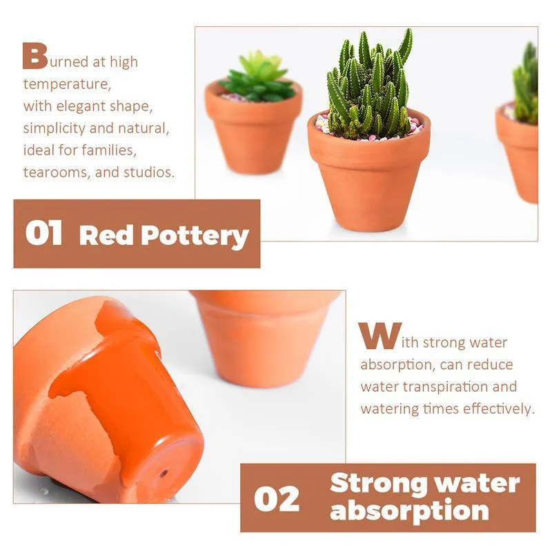 20 stuks kleine mini terracotta pot klei keramische aardewerk plantenbak cactus bloempotten succulente kinderkamer potten geweldig voor planten ambachten Y20233e